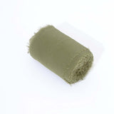 2 Pack 6yds Eucalyptus Sage Green Silk-Like Chiffon Ribbon Roll, DIY Wedding Bouquet