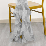 Chiffon Silver Curly Willow Chair Sashes 