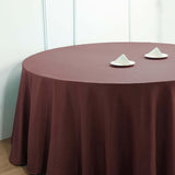 132Inch Chocolate Seamless Polyester Round Tablecloth