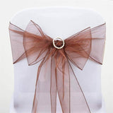 5pc x Chair Sash Organza - Chocolate