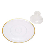 2 Pack | 12inch Clear With Gold Rim Disposable Pedestal Cake Stand