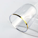 12-Pack 12oz Clear Plastic Wine Goblets with Gold Rim, Premium Disposable Long Stem Glassware - 9"