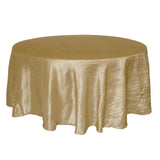 120inch Gold Accordion Crinkle Taffeta Round Tablecloth