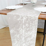 White Premium Crushed Velvet Table Runner 190GSM