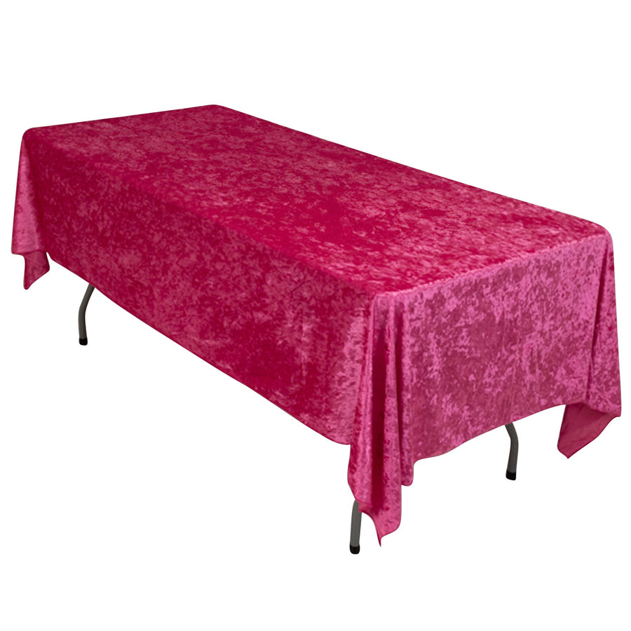 Fuchsia Premium Crushed Velvet Rectangle Tablecloth - 60x102inch