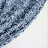 8ftx8ft Dusty Blue Satin Rosette Event Curtain Drapes, Backdrop Event Panel