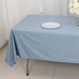 60"x102" Dusty Blue Premium Scuba Wrinkle Free Rectangular Tablecloth, Scuba Polyester Tablecloth