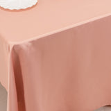 60"x126" Dusty Rose Lamour Satin Rectangle Tablecloth