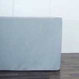 6FT Dusty Blue Fitted Polyester Rectangular Table Cover