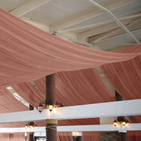 5ftx14ft Premium Terracotta (Rust) Chiffon Curtain Panel, Durable Flame Resistant Backdrop