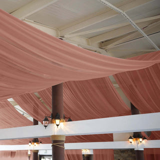 Enhance Your Décor with the Terracotta (Rust) Chiffon Curtain Panel