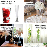 4 Pack | 28" Clear Heavy Duty Trumpet Glass Vase