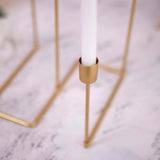 12inch Gold Metal 5-Arm Geometric Taper Candle Holder Candelabra, Wedding Table Centerpiece