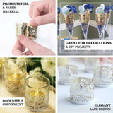 20 Pack | Gold Foil Paper Floral Lace Candle Holder Wraps, Votive Tealight Decorative Wraps