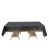 5 Pack Black Rectangle Plastic Table Covers with Gold Confetti Dots, 54x108inch PVC Waterproof