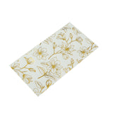 50 Pack White 2-Ply Paper Party Napkins with Gold Magnolia Flowers Print