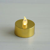 12 Pack | Metallic Flameless LED Candles | Battery Operated Tea Light Candles | Gold