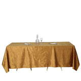 90x132inch Gold Seamless Premium Velvet Rectangle Tablecloth, Reusable Linen