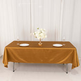 60"x102" Shimmer Gold Premium Scuba Rectangle Tablecloth, Wrinkle Free Polyester Tablecloth