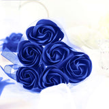 4 Pack | 24 Pcs Royal Blue Scented Rose Soap Heart Shaped Party Favors With Gift Boxes And Ribbon