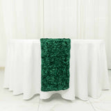 14x108inch Hunter Emerald Green Grandiose 3D Rosette Satin Table Runner