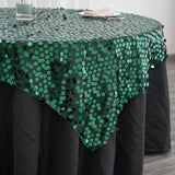 72inch x 72inch Hunter Emerald Green Premium Big Payette Sequin Overlay