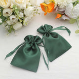 12 Pack | 4x6inch Hunter Emerald Green Satin Wedding Party Favor Bags, Drawstring Pouch Gift Bags
