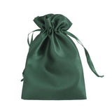 60 Pack 6x9inch Hunter Emerald Green Satin Wedding Party Favor Bags, Drawstring#whtbkgd