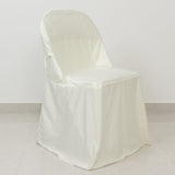 Premium Scuba Stretch Folding Chair Cover Ivory - Wrinkle Free & Durable Slipcover