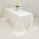 90x132inch Ivory Fire Retardant Tablecloth, Seamless Premium Polyester Rectangular Table Cover