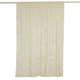 8ft Ivory Premium Velvet Backdrop Stand Curtain Panel, Privacy Drape