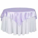 72" x 72" Lavender Lilac Satin Square Tablecloth Overlay