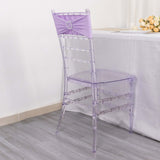 5 Pack | Lavender Lilac Spandex Stretch Chair Sashes with Silver Diamond Ring Slide Buckle