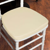 2inch Thick Ivory Chiavari Chair Pad, Memory Foam Seat Cushion With Ties and Removable Cover