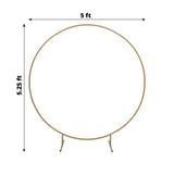 5ft Gold Metal Round Wedding Arch Arbor, Balloon Circle, Flower Frame Backdrop Stand