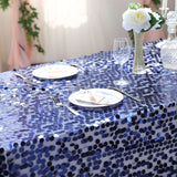 90x132 Navy Blue Big Payette Sequin Rectangle Tablecloth