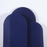 Set of 3 Matte Navy Blue Spandex Fitted Chiara Backdrop Stand Covers For Round Top Wedding