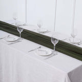 6FT | Olive Green Premium Chiffon Table Runner