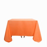 Orange Polyester Square Tablecloth 90Inch