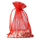 10 Pack | 6x9inches Red Organza Drawstring Wedding Party Favor Gift Bags