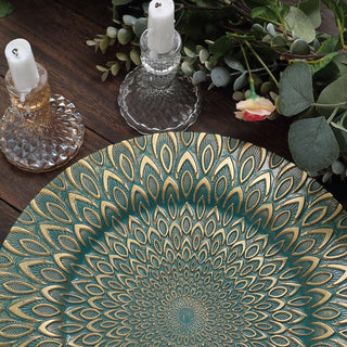 Make a Lasting Impression with Our Teal / Gold Charger Plates