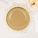 10 Pack | 10inch Regal Gold Round Plastic Dinner Plates