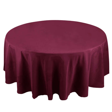 Premium Polyester 108" Round Tablecloth Burgundy - Wrinkle-Resistant 220GSM Table Cover