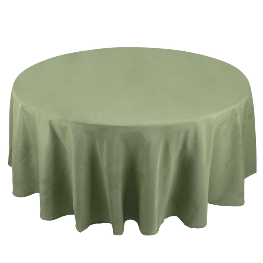 108" Dusty Sage Green Premium Polyester Round Tablecloth - 220GSM