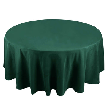 Premium Polyester 108" Round Tablecloth Hunter Emerald Green - Wrinkle-Resistant 220GSM Table Cover