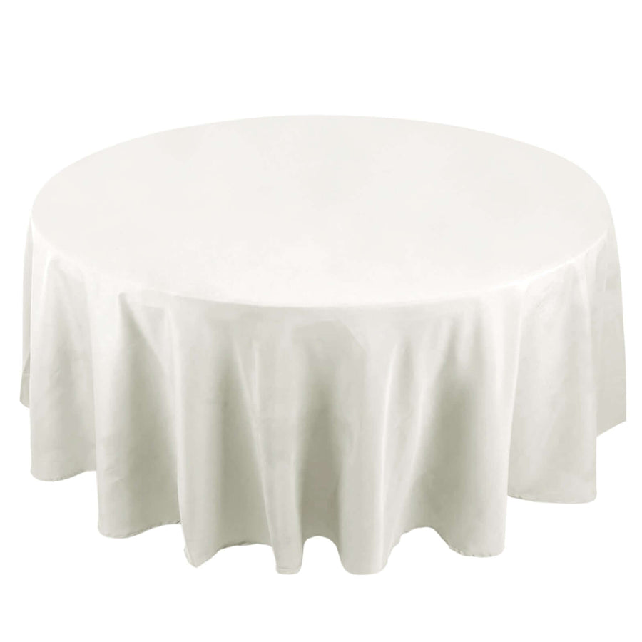 108" Ivory Premium Polyester Round Tablecloth - 220GSM