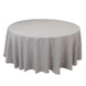 108" Silver Premium Polyester Round Tablecloth - 220GSM