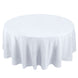 108" White Premium Polyester Round Tablecloth - 220GSM