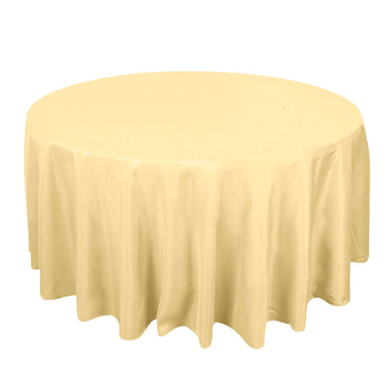 120inch Champagne 200 GSM Seamless Premium Polyester Round Tablecloth