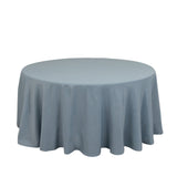 120inch Dusty Blue Seamless Premium Polyester Round Tablecloth - 220GSM for 5 Foot Table